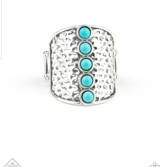 paparazzi Jewelry - A line in the sandstone blue ring